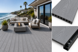 Premium Composite Outdoor Decking Boards - Grey - 290 x 15 (Pack of 4)