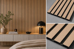 Linear PVC Waterproof Wall Panels - Oak - 240 x 30 (Pack of 8)