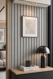 Premium Seamless Waterproof Wall Panels - Light Grey - 240 x 15 (Pack of 16)