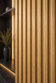 Premium Seamless Waterproof Wall Panels - Oak - 240 x 15 (Pack of 16)