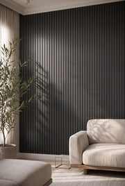 Premium Seamless Waterproof Wall Panels - Black - 240 x 15 (Pack of 16)