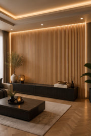 Premium Fluted Waterproof Wall Panels - Oak - 240 x 15 (Pack of 12)