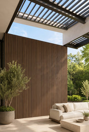 Premium Seamless Waterproof Wall Panels- Walnut - 240 x 15 (Pack of 16)