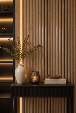 Premium Fluted Waterproof Wall Panels - Walnut - 240 x 15 (Pack of 12)