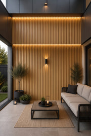 Premium Seamless Waterproof Wall Panels - Oak - 240 x 15 (Pack of 16)