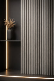 Premium Seamless Waterproof Wall Panels - Light Grey - 240 x 15 (Pack of 16)