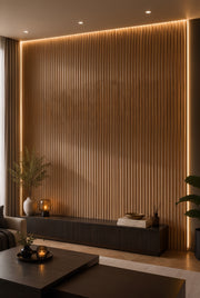 Premium Fluted Waterproof Wall Panels - Walnut - 240 x 15 (Pack of 12)
