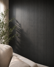 Premium Seamless Waterproof Wall Panels - Black - 240 x 15 (Pack of 16)