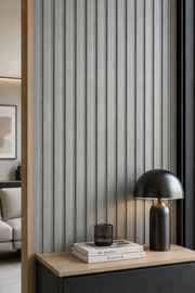 Premium Seamless Waterproof Wall Panels - Light Grey - 240 x 15 (Pack of 16)