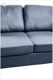 Lucy black PU sofa front close-up