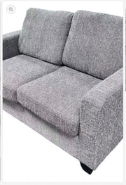 Lucy grey fabric sofa angled view