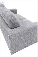 Close-up of Lucy grey fabric sofa upholstery