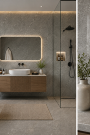 Marble Bathroom Wall Panels - Gold & Grey Marble - 240 x 60