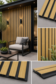 Linear Weatherproof Composite Outdoor Wall Panels - Oak - 240 x 16 (Pack of 12)