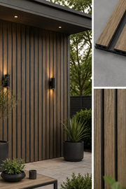 Linear Weatherproof Composite Outdoor Wall Panels - Walnut - 240 x 16 (Pack of 12)