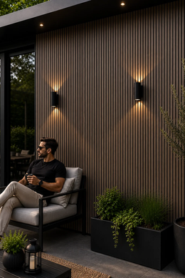 Linear Weatherproof Composite Outdoor Wall Panels - Walnut - 240 x 16 (Pack of 12)